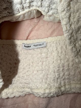 Top blanco tejido halter