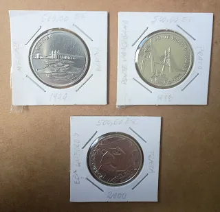 3 Monedas 500 Escudos Plata