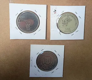 3 Monedas 500 Escudos Plata