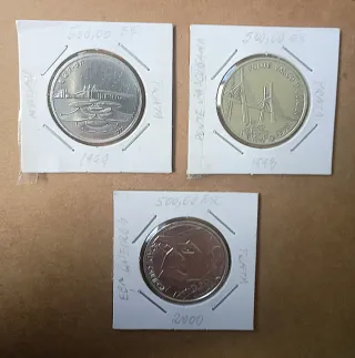 3 Monedas 500 Escudos Plata