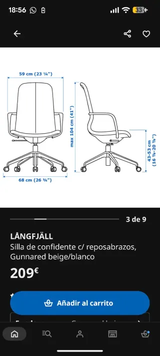 Silla de escritorio Langfjall IKEA