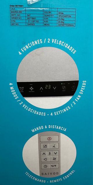 Aire Acondicionado Portátil Saivod