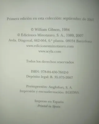 NEUROMANTE WILLIAM GIBSON MINOTAURO