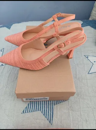 Conjunto MARYPAZ Zapatos y Bolso Naranja Talla 37