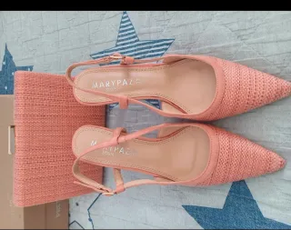 Conjunto MARYPAZ Zapatos y Bolso Naranja Talla 37