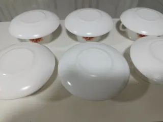 Juego 6 Tazas Café Arcopal Flores Rosas