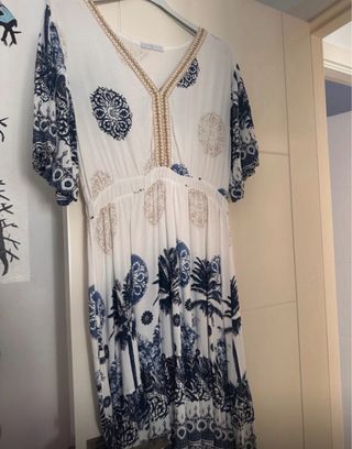 Vestido Verano Estampado Palmeras