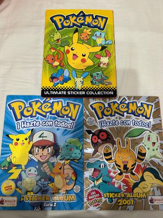 Lote 3 Álbumes cromos Pokémon