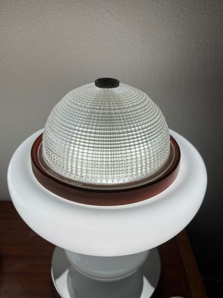 Coppia Lampade Tronconi Vintage Vetro Metallo
