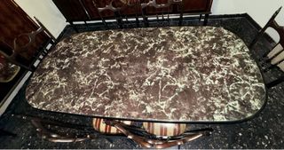 Tavolo Vintage Anni '50 Marmo e Legno