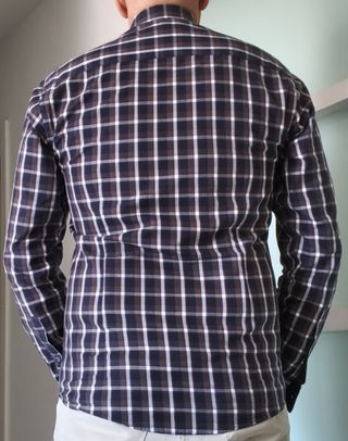 Camisa de cuadros marrón y verde