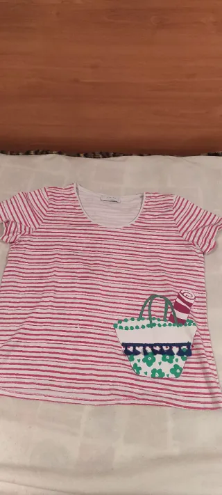 5 Camisetas Manga Corta Mujer talla L