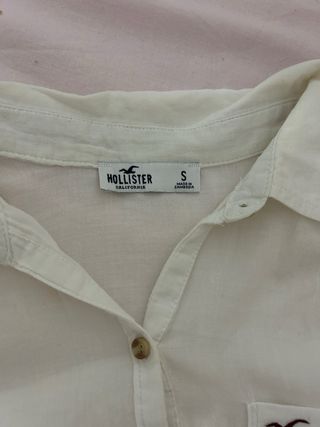 Camisa Hollister Lino Blanca Talla S