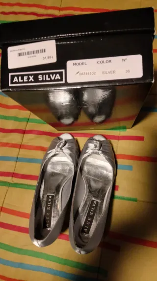 Zapatos de fiesta plateados ALEX SILVA