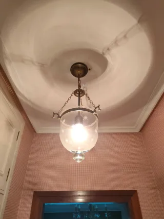 Lámpara colgante cristal y metal