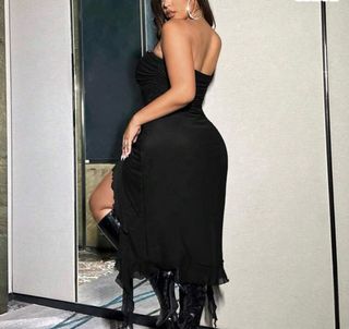 Vestido negro verano con abertura