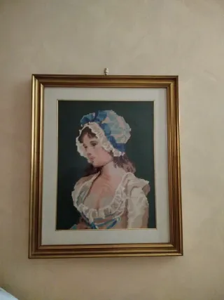 Quadro mezzo punto donna con cap