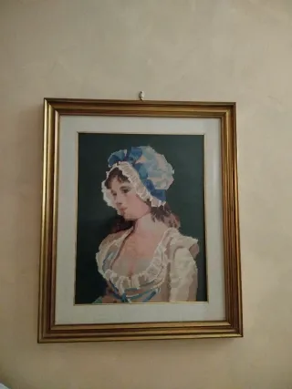 Quadro mezzo punto donna con cap
