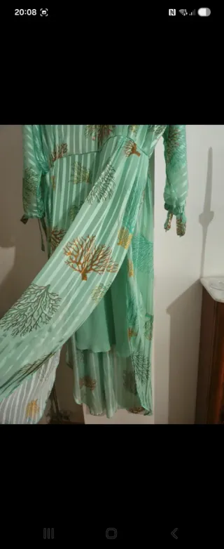 Vestido Massimo Dutti verde estampado