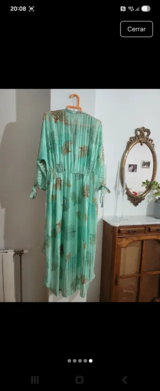 Vestido Massimo Dutti verde estampado