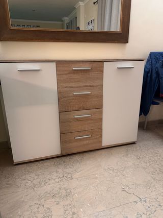 Aparador moderno blanco y madera