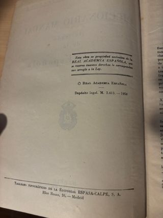 Diccionario Manual Ilustrado Lengua Española 1958