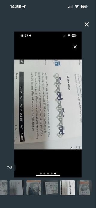 Cadena Stihl 3/8 72 eslabones 50cm