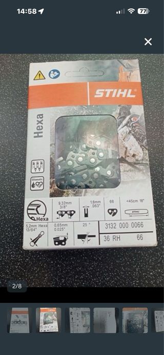 Cadena Stihl 3/8 72 eslabones 50cm