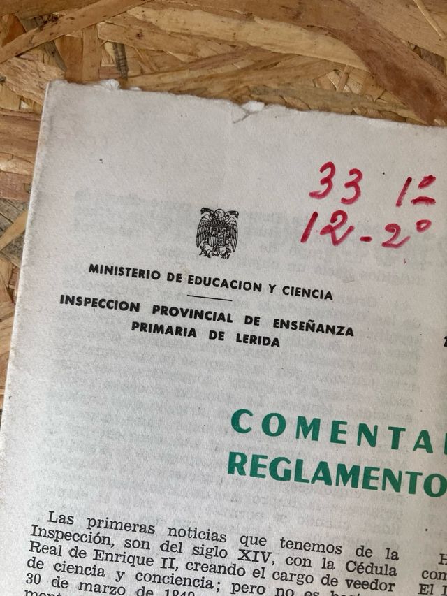Documentos Escolares Época Franquismo
