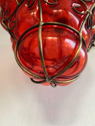 Lampada Veneziana Vetro Soffiato Murano Rossa