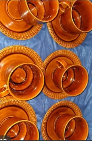 Juego de café cerámica marrón nuevo