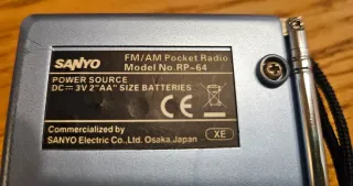 Radio Sanyo AM/FM Transistor Azul/Gris