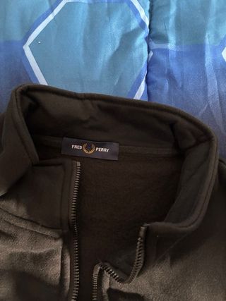 Sudadera Fred Perry Negra Media Cremallera