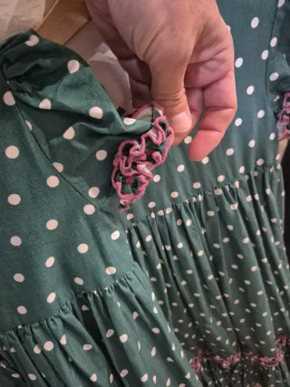 Trajes de flamenca niña verde y rosa