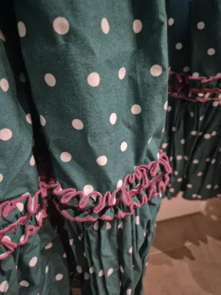 Trajes de flamenca niña verde y rosa