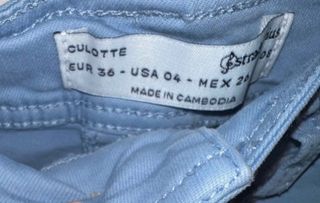 Pantalón Culotte Stradivarius Azul Desgastado