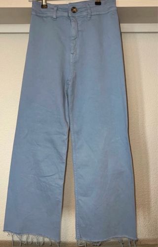 Pantalón Culotte Stradivarius Azul Desgastado
