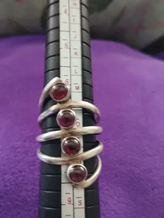 Anillo Plata Ley Granate Natural