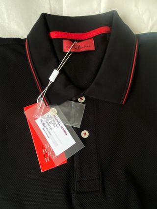 Polo Carolina Herrera Algodão Texturizado Preto XL