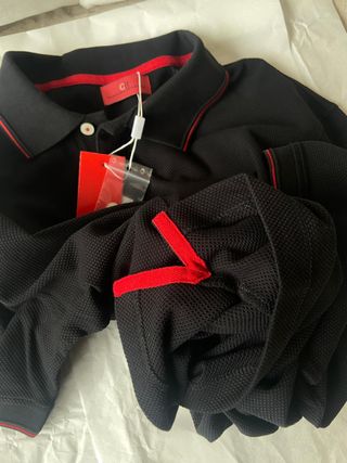 Polo Carolina Herrera Algodão Texturizado Preto XL