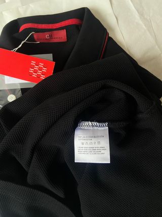 Polo Carolina Herrera Algodão Texturizado Preto XL