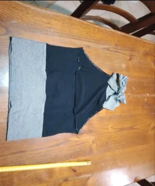 Top vintage Fornarina nero e grigio