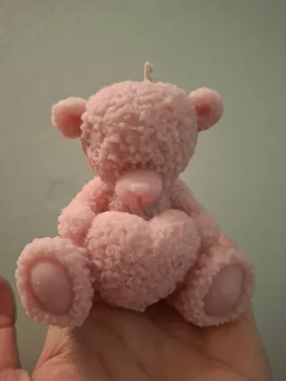 Candela Orsetto Rosa con Cuore