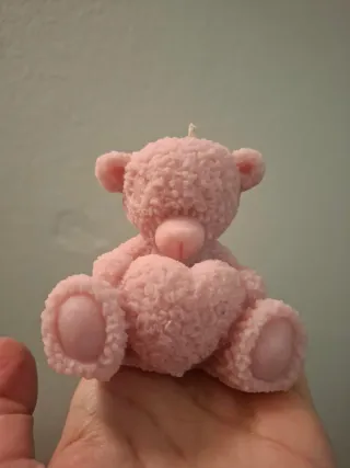 Candela Orsetto Rosa con Cuore