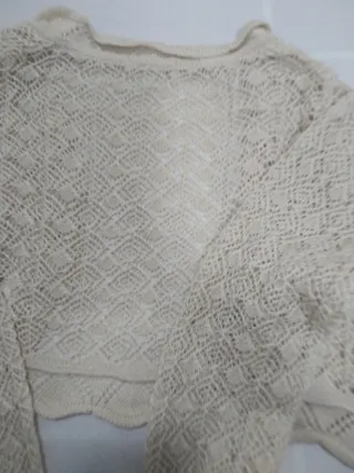 Chaqueta torera encaje comunión beige