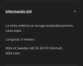 Cinta métrica 3m TRIXIG de Ikea