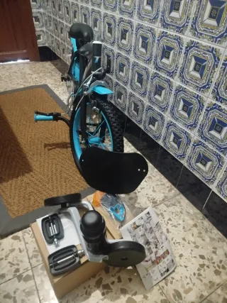 Bicicleta infantil azul y negra