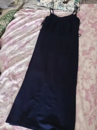 Vestido azul con flecos