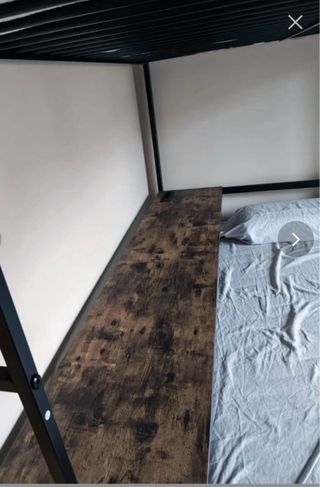 Litera matrimonial negra y café