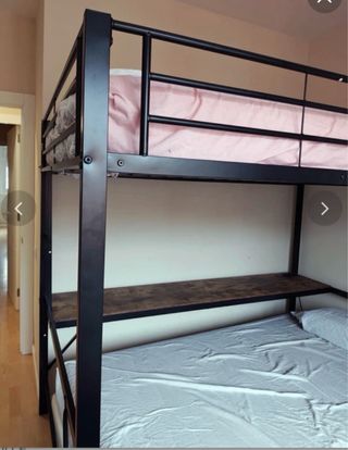 Litera matrimonial negra y café